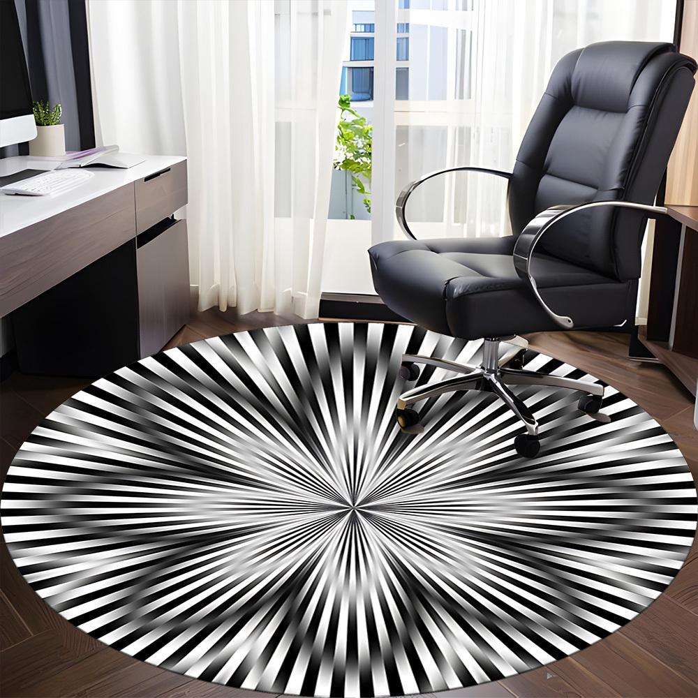 1pc Radiating Lines Pattern Chair Carpet for Office, Non-slip, Soft and Durable Office Rug, Perfect for Office Yy260131098