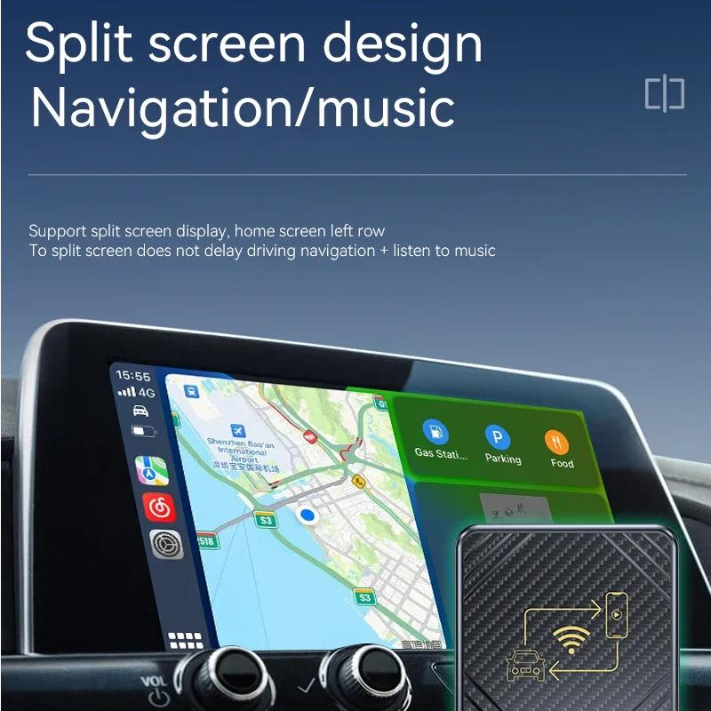 WirelessCarplaybox Android Auto 2 w 1 Bluetooth 5.0 Aktywne połączenie Adaptacyjny ekran Inteligentny bezprzewodowy adapter Android Auto