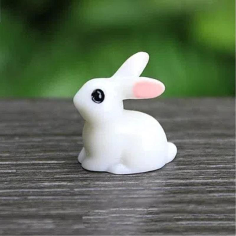 15Pcs Lovely Miniature Mini Rabbit Resin Garden Fairy Ornament Flower Plant Pot Home Figurine Animal Decor Figurines Miniatures