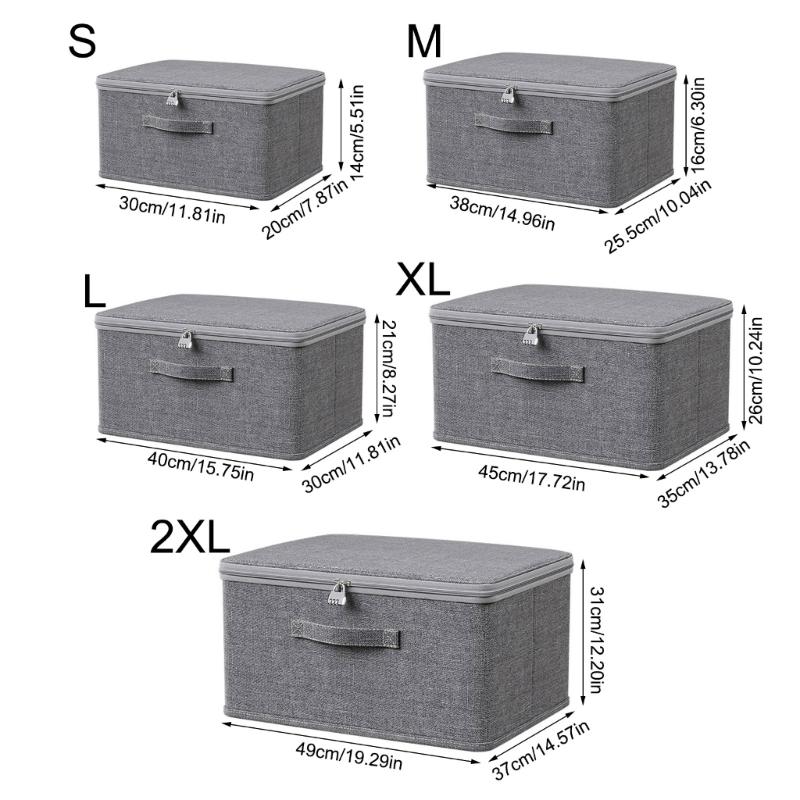 Modern Cloth Storage Container With Easy Access Lid Fabric Storage Bin For Seasonal Clothing And Household Items