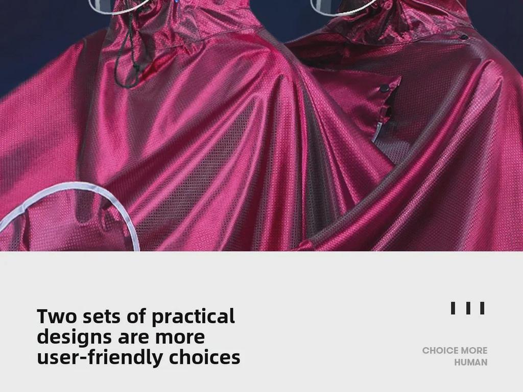Double Electric Car/Motorcycle Raincoat - Thickened, Enlarged Jacquard for Two Adults