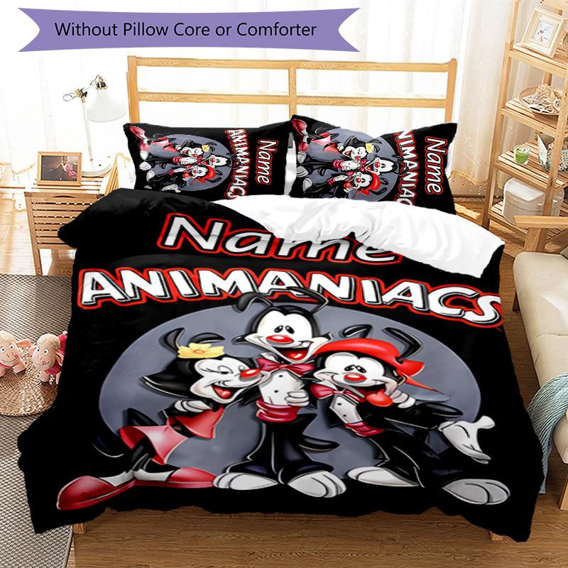 3 Adet Özel İsim Animaniacs Nevresim Takımı Yorgan Kılıfı Fermuarlı Tüm Mevsimler İçin 1 Yorgan Kılıfı & 2 Yastık Kılıfı Yatak Odası Dekorasyonu İçerir