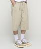CARGOBROS Cotton Wide Curved Half Denim Pants (Beige)