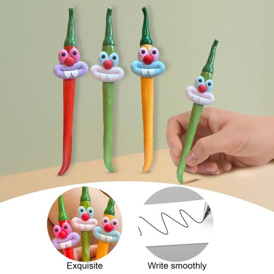 Cute Gel Pen Kids Cartoon Pepper Shape Ballpoint Pen Office School Pen