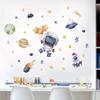 Cartoon Astronaut Space Wall Stickers, Rocket Planet Star Nursery Decals, Removable Bedroom Living Room Wall Decor Sticker Set
