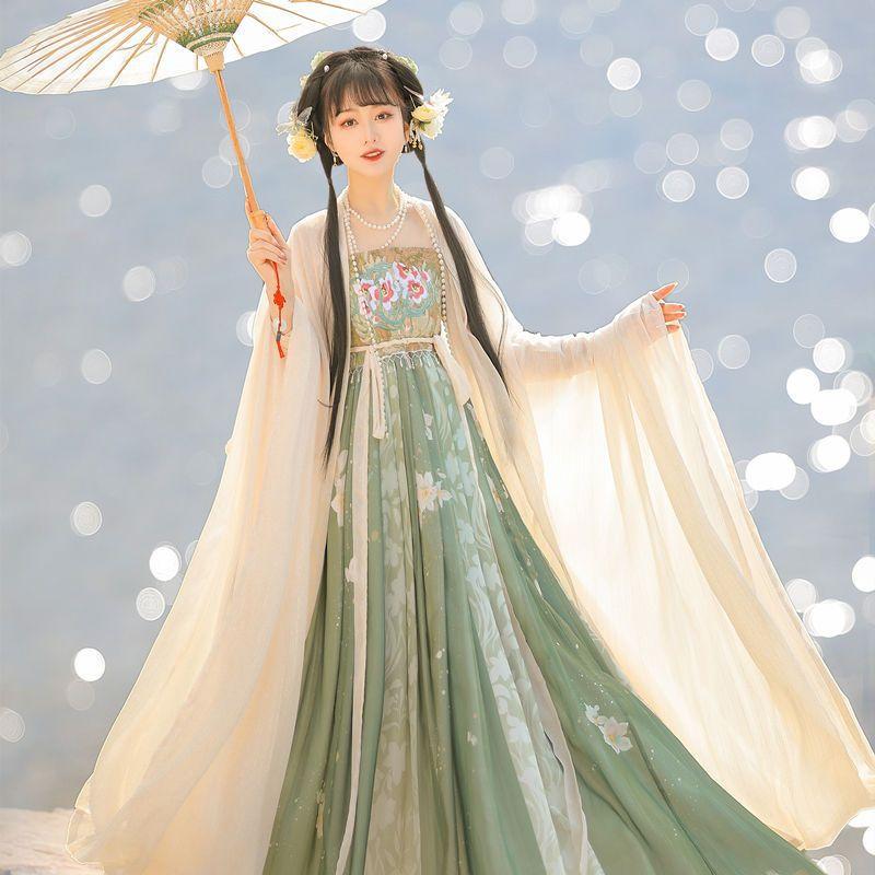Ханфу девушка в китайском стиле тканевое летнее платье античный костюм Тан костюм супер — фото 4