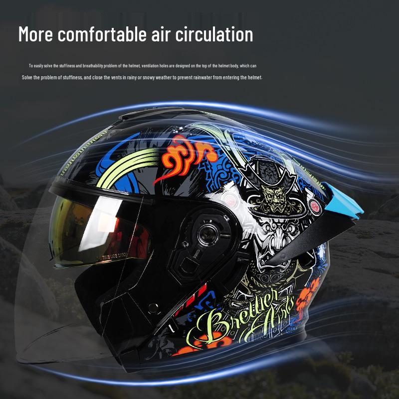 3C Certified Dual-Lens Convertible Motorcycle Helmet for All Seasons - Men's and Women's Models
