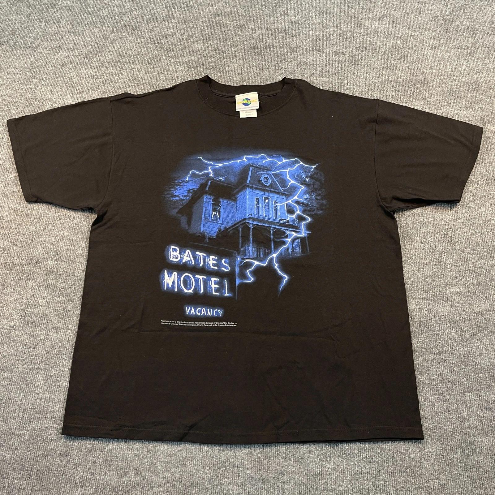 

NWOT Vintage 90s Bates-Motel Psycho Horror Movie Promo Shirt XL 25x30 Black L