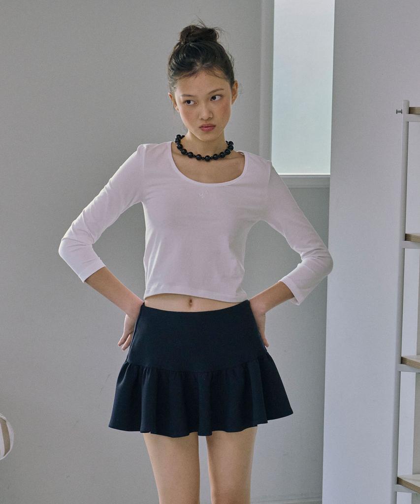 Jun Jun Space Mini Flare Skirt_Navy