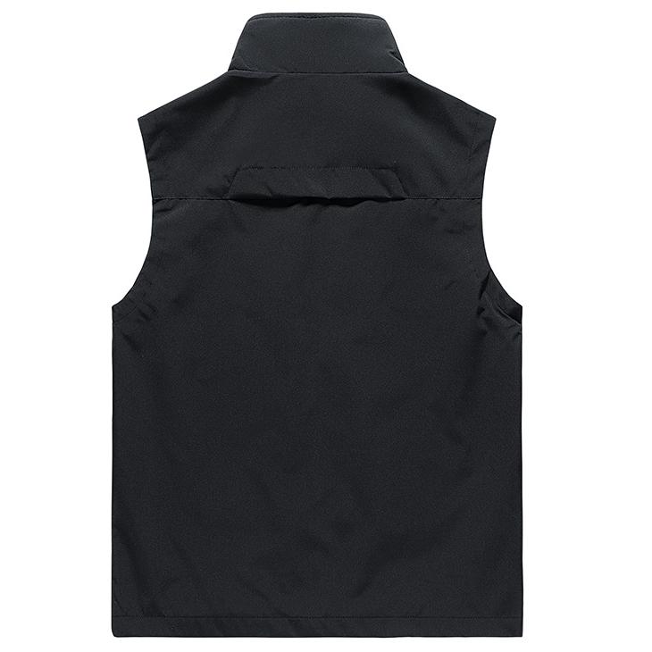 Gilet da Lavoro Autunnale da Esterno da Uomo Semplice Business Asciugatura Rapida Multitasche Gilet Cappotto