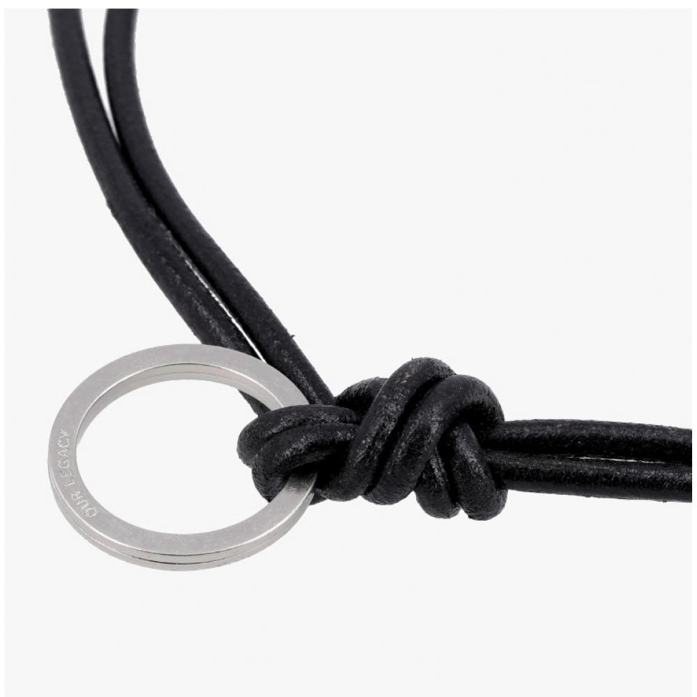 Our Legacy Black Leather Keychain Necklace Radon Udon A4258ub