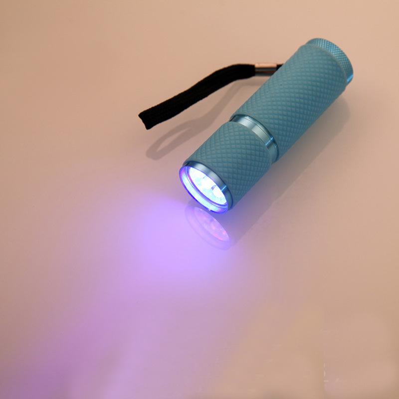 Portable Waterproof 9LED Flashlight: Quick-Drying Purple Light Nail Polish with Non-Slip Grip