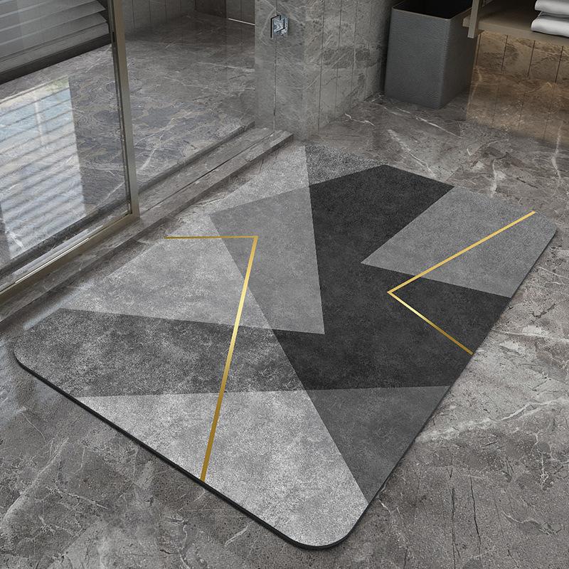 Bathroom Absorbent Pad Diatom Mud Floor Mat Bathroom Dirt-resistant Foot Mat Toilet Foot Mat Anti-slip Speed Dry Bathroom Door Mat