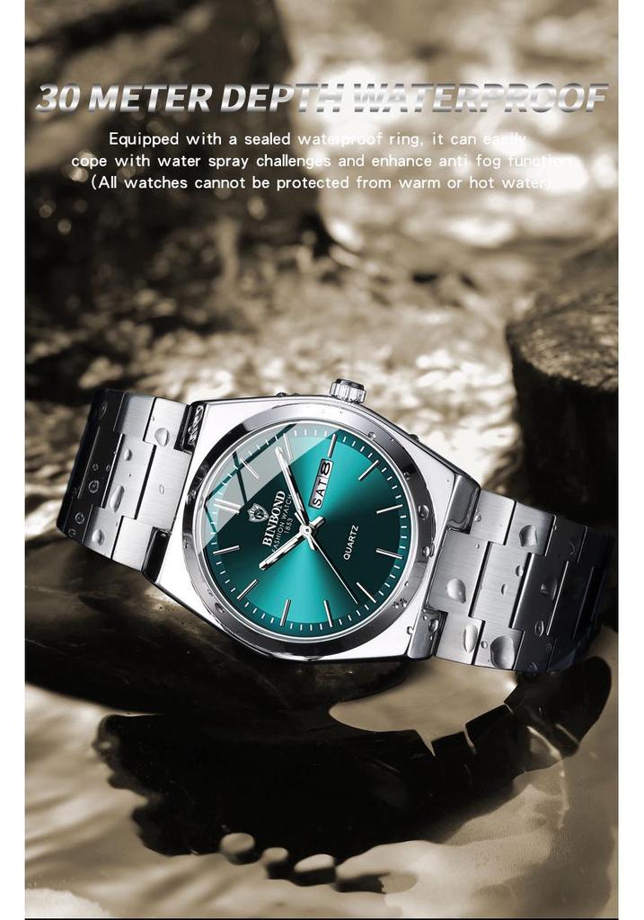 Genuine Men's Fully Automatic Waterproof Dual Calendar Business Watch