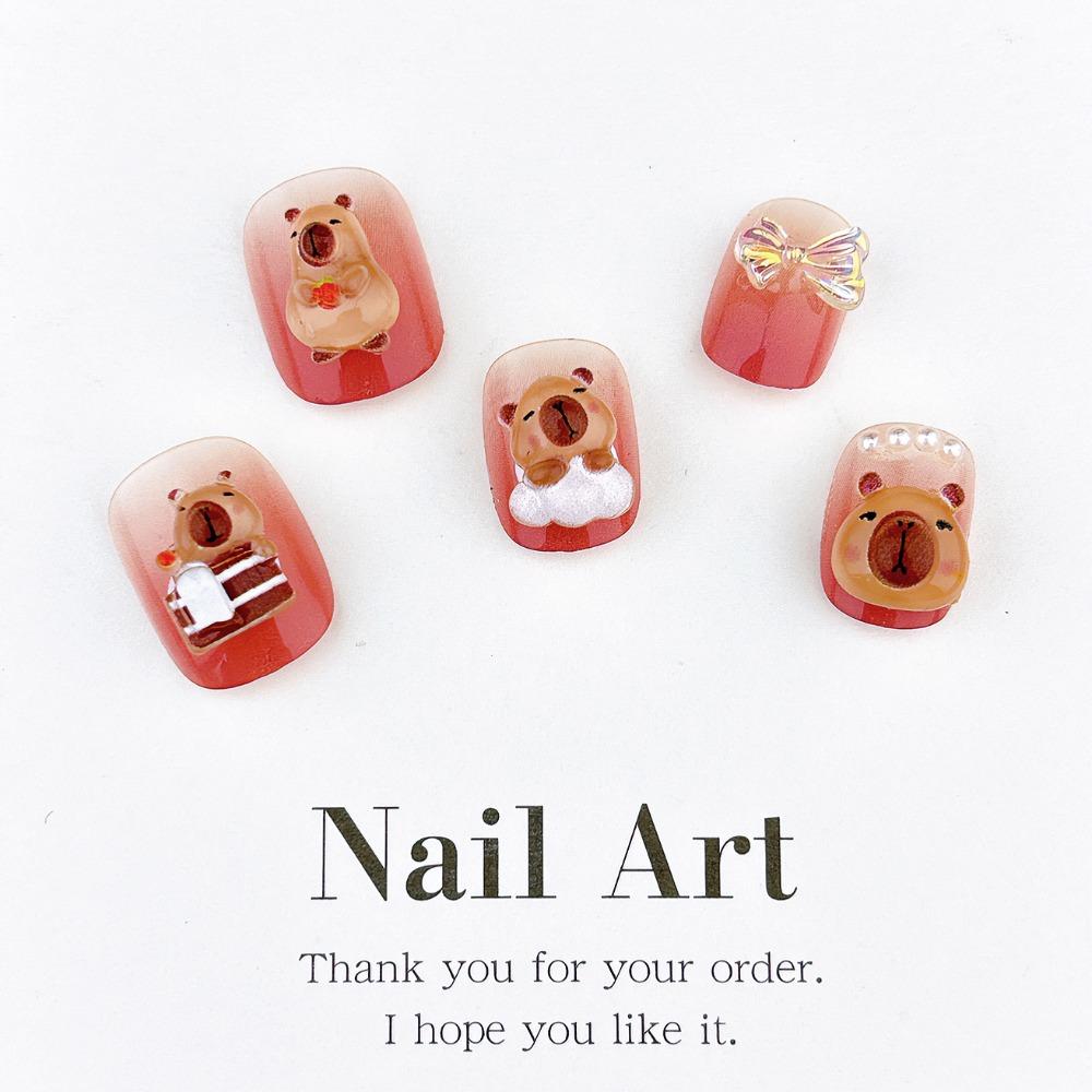 50Pcs Resin Nail Resin Drill Ornaments Cartoon Nail Accessories New Nail Art Ornaments