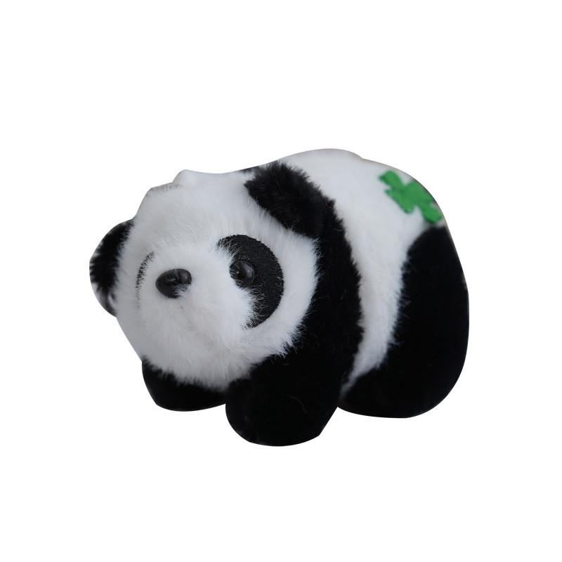 Sweet Plush Panda Keychain With Lucky Clover Detail And Soft Mink Fur Accent
