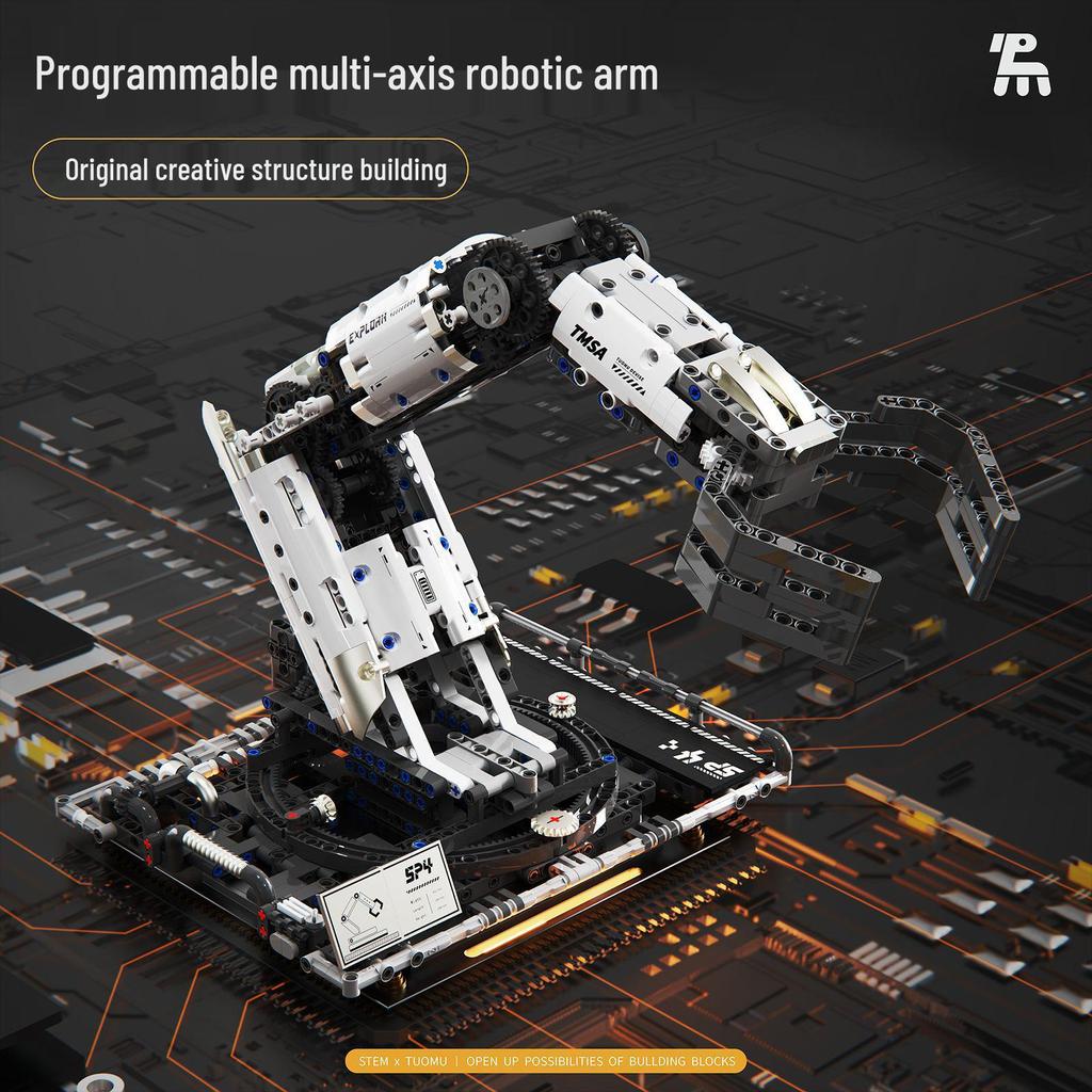Tuomu T2007 Programmable Multi-Axis Robot Arm - STEAM Educational Building Toy for Kids