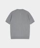 BIRBANTE Summer Washable Ribbed Henley Neck Knit - Light Gray