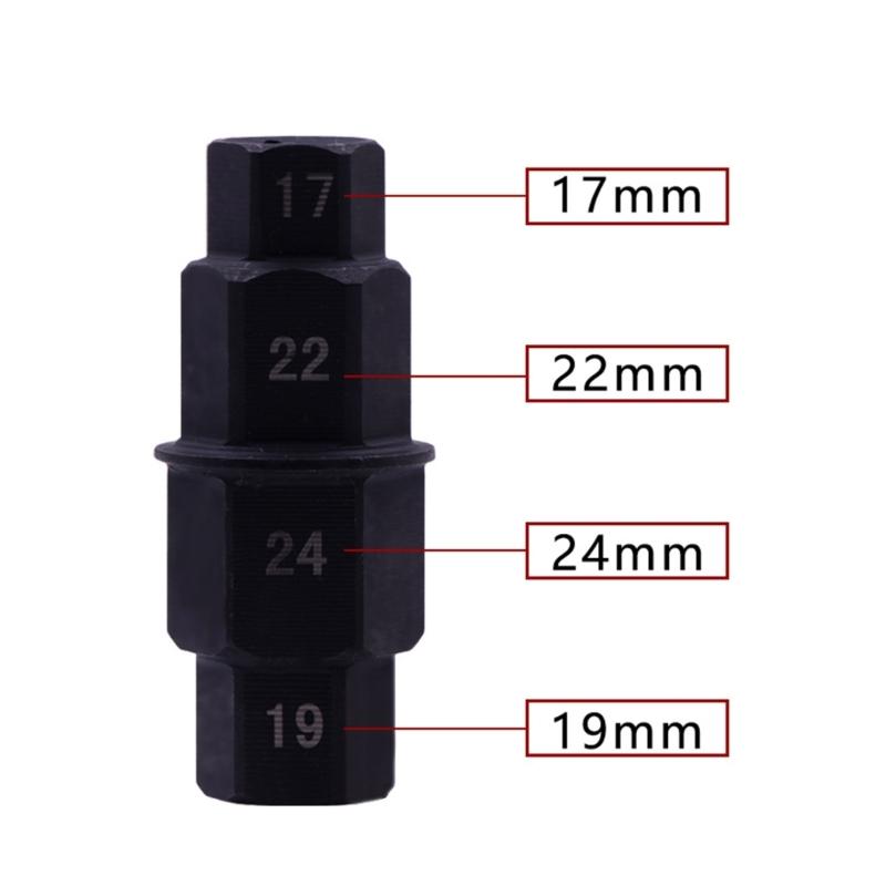 Tool for Motorcycles 3/8” Inch Allens Socket Front Wheel Hubs Spindle Adapter 17mm 19mm 22mm 24mm