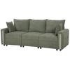 3 Seater Sofa with Lift-Up Storage, 228cm Comfy Velvet Couch with Wide Deep Seat, Dark Green