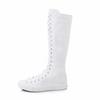 Summer High Top Women's Shoes Knee High Boots Side Zipper Flats Vulcanized Shoes Lace-Up Comfortable Platform Sneakers Female