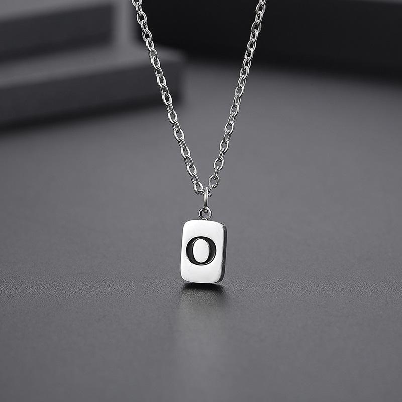 

Кулон із 26 буквами, намисто з титанової сталі, чоловіча та жіноча одна пара, ланцюжок для ключиць, ланцюжок для светрів