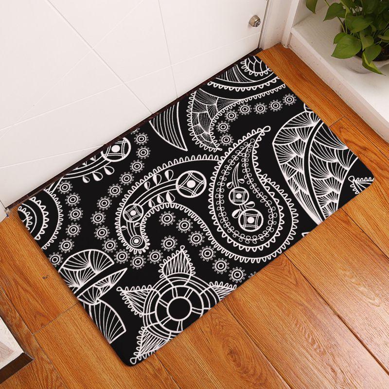 Elegant Persian Ornamental Paisley Buta Pattern Doormat For Luxurious Home Decor