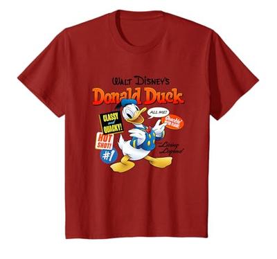 Disney Mickey and Friends Donald Duck Phrase Vintage Logo T-Shirt