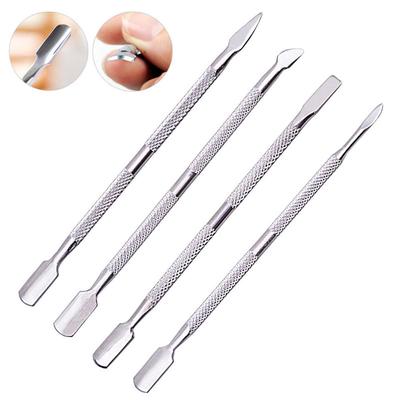 (Nikita) 4 szt./zestaw Dwustronny odpychacz do paznokci Romover do skórek Manicure Pedicure Nail Cleaner