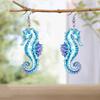 Fashion Acrylic Blue/Purple Seahorse Drop Earrings for Women Y2K Colorful Earrings Trendy Female Earrings Summer Vacation Travel Leisure Daily Earring