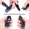 1 Stück Multifunktions-Taschenmesserschärfer 4-in-1 Klappbarer Schleifstein mit 3 Stufen Keramik & Hartmetall & Diamant konisch