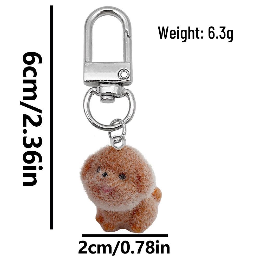 Resin Cartoon Animal Keychain: Puppy, Bichon, Border Collie, Teddy, Rabbit