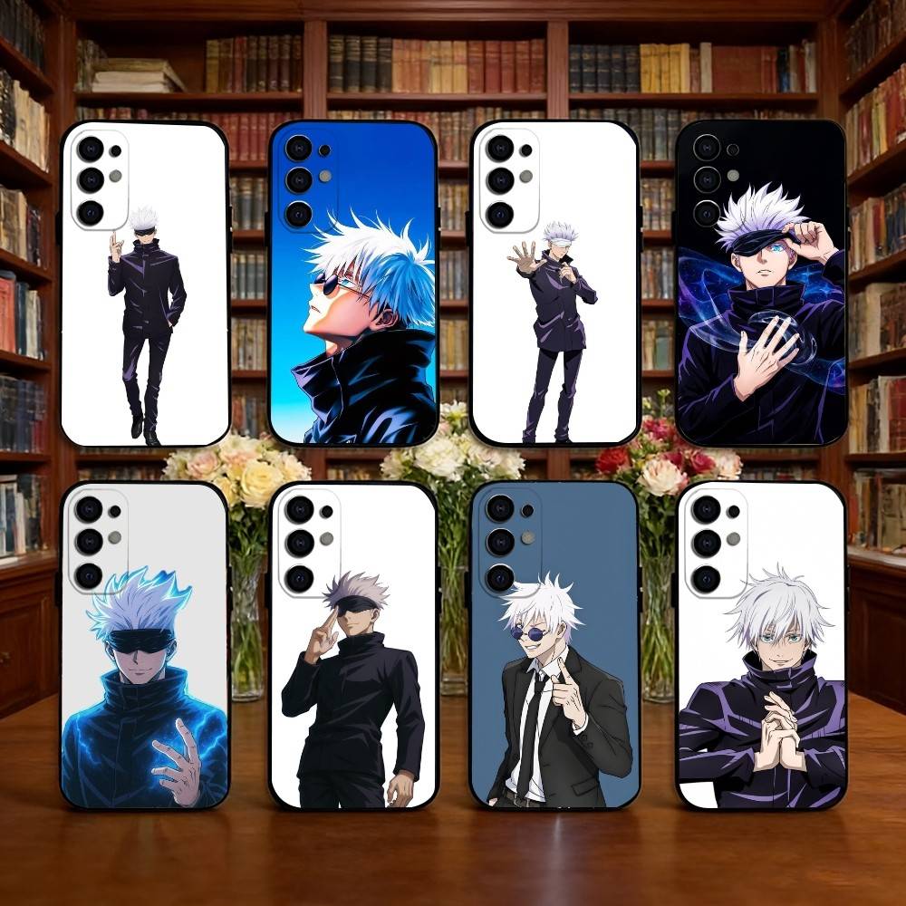 Anime J-Jujutsu Kaisen S-Satoru Gojo Phone Case Black Silicone Soft For Samsung S25,S24,S21,S22,S23,S30,Ultra,S20,Plus,Fe,Lite