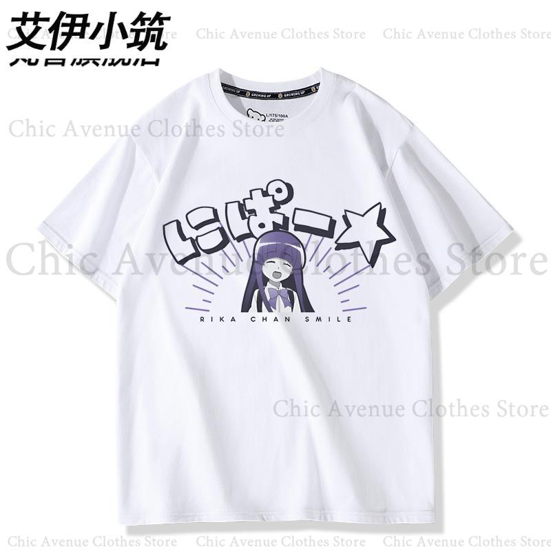 Anime Higurashi When They Cry Serie Furude Rika Print T-Shirt Rundhals Pullover Sommer Oberteile Kurzarm T-Shirt Baumwollkleidung