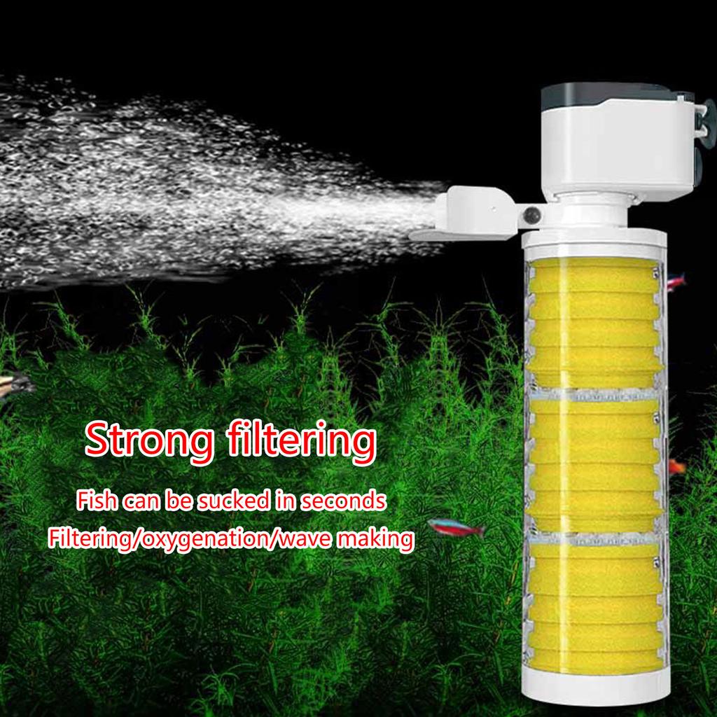Aquarium Filter with Water Purification Fishtank Pump Biochemical Filter Low Noise Internal Filter for Oxygen Increase
