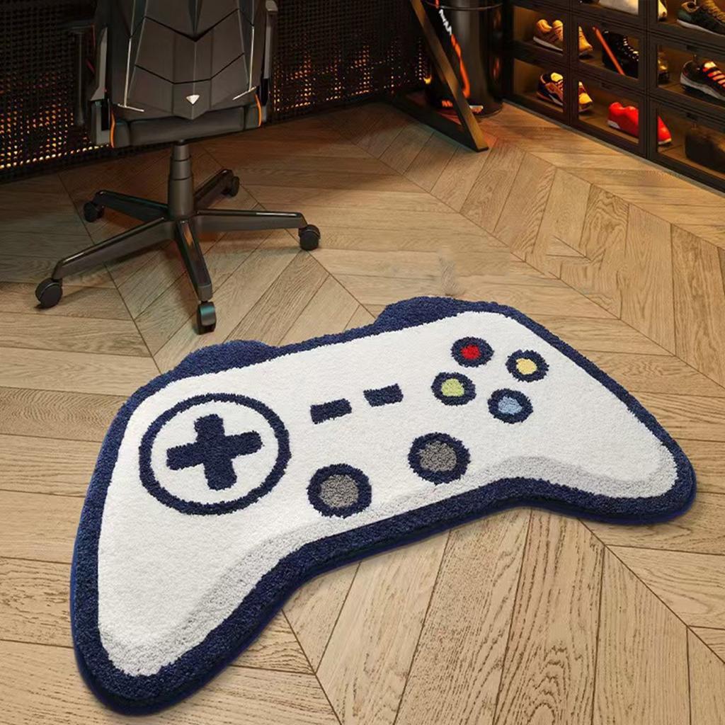 Black Gamepad Bathroom Mat Soft Absorbent Non Slip Rug for Bedroom or Floor Cozy Faux Cashmere Non Slip Washable Mat