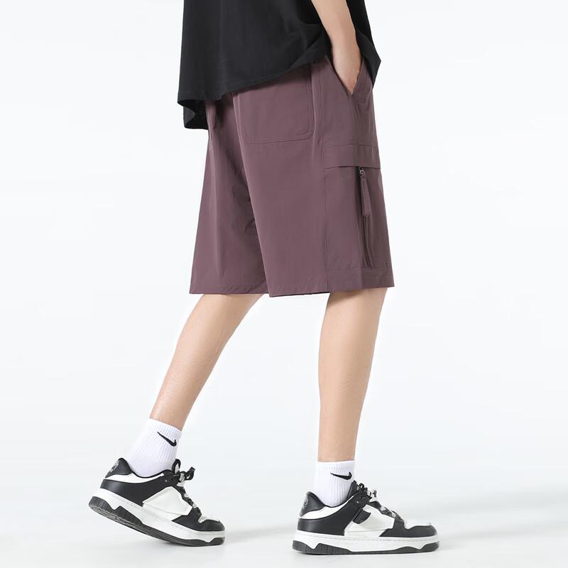 Fingercroxxit Men's 2025 Summer Cargo Shorts with Zipper Pockets