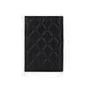 CHANEL 24B brand logo metal logo diamond pattern flip cover opening and closing  lychee grain leather passport clip wallet  black