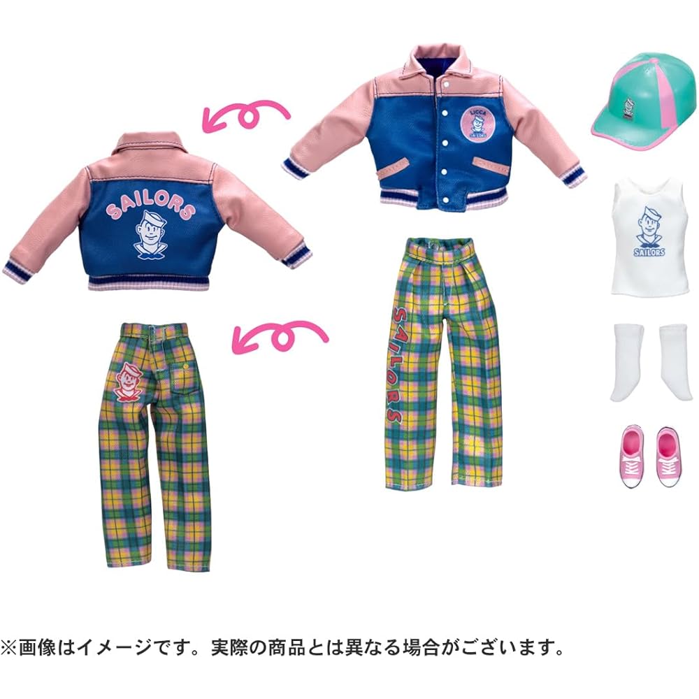 Takara Tomy Licca-chan Doll Retro Sailor Fashion Outfit Playset Toy for Ages 3 and Up