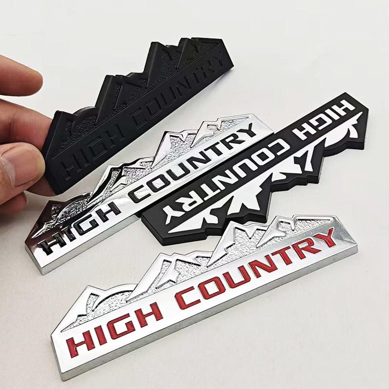 3D Metal Car Styling Logo HIGH COUNTRY Badge Emblem Decals For Chevrolet Jeep Dodge Ford Modified Snow Mountain Auto Accessories