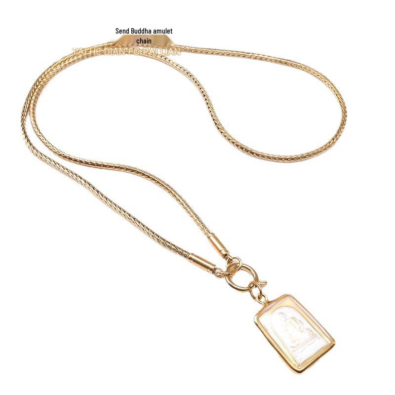 Titanium Steel Dragon Bone Amulet with Quick Release Eagle Beak Clasp for Hanging Takruts.