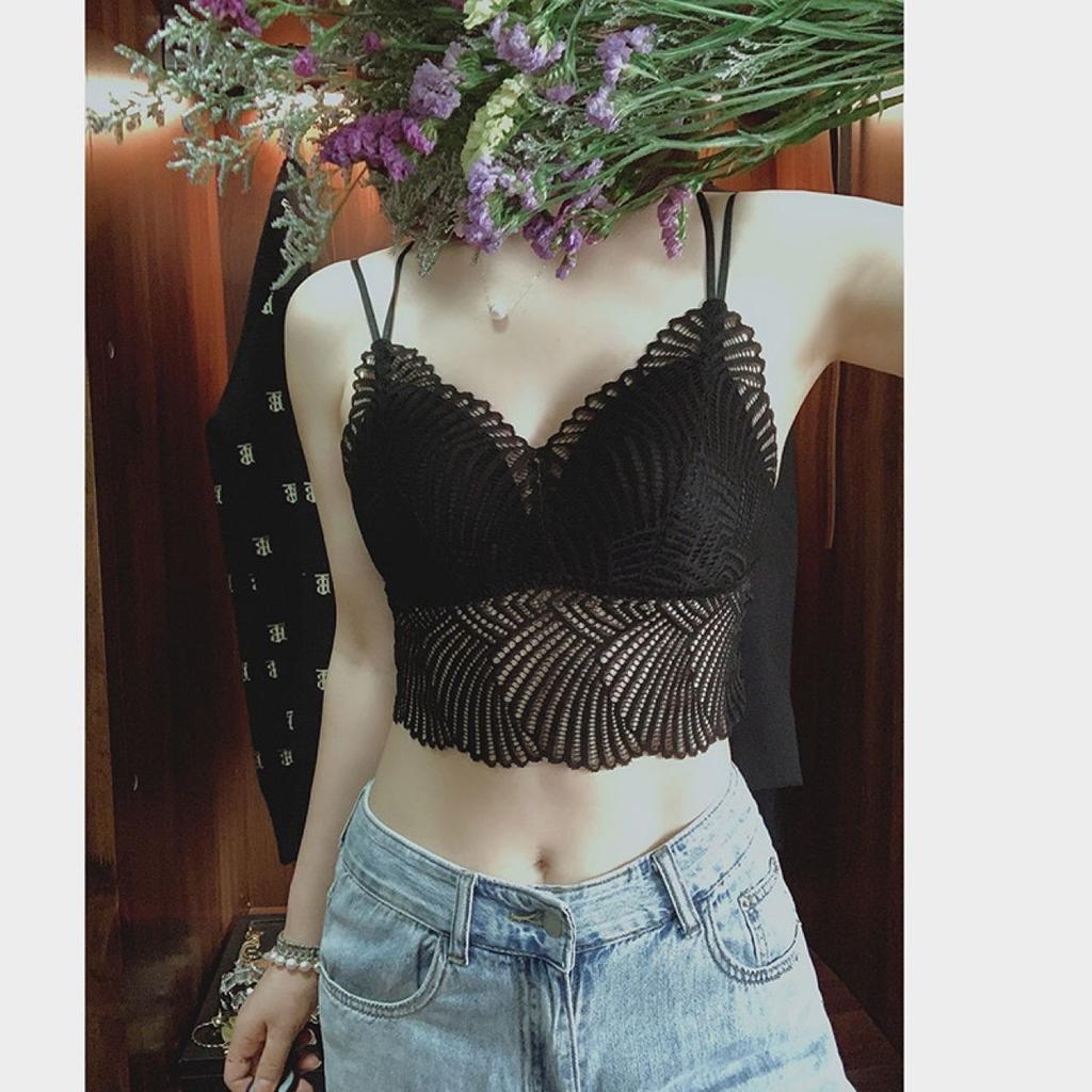 Seksowne Kobiety Koronkowe Biustonosze Piękny Tył Bezprzewodowa Bielizna Push Up Jednolita Czarna Biała Bielizna