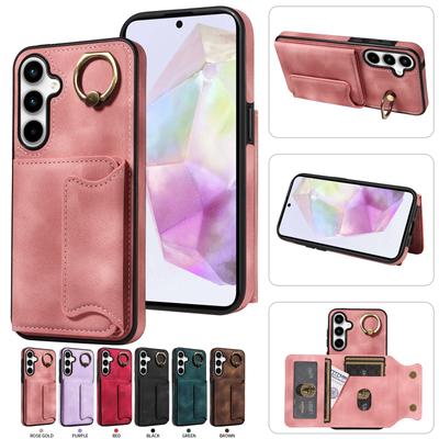For Samsung Galaxy A35 (5G) Ring Bracket Card Holder Slots Cover Phone Case