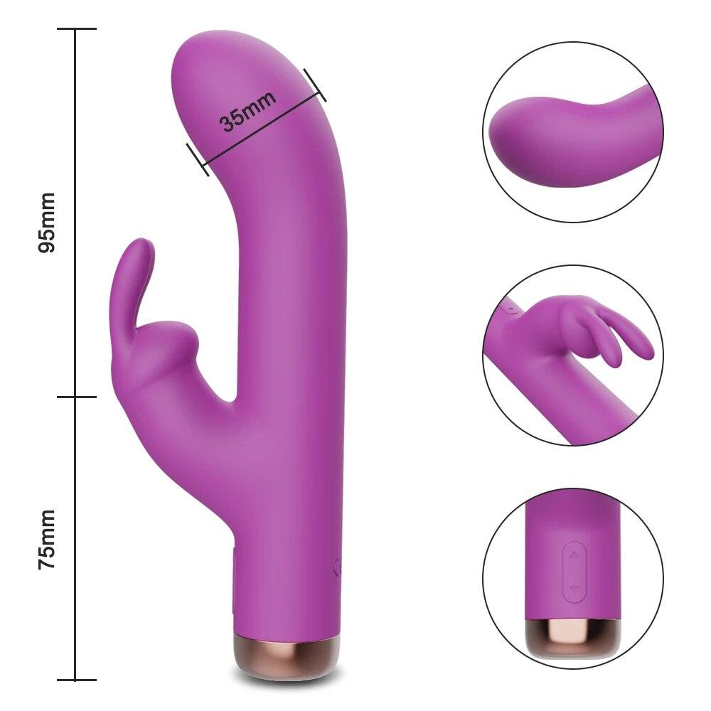Powerful Rabbit Vibrator for Women Nipple Clitoris Stimulator G Spot Massager Dildo Sex Toys Shop Adult Goods for Female