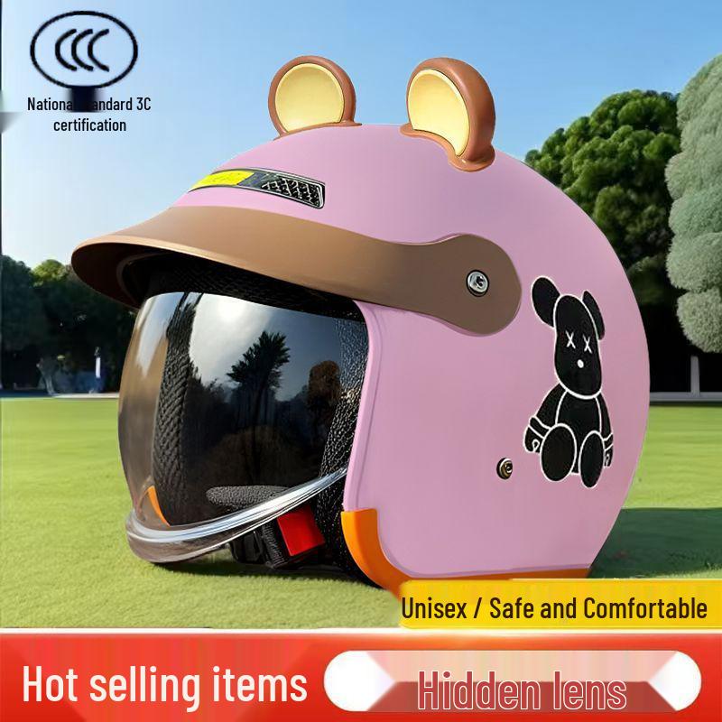 3C Certified Winter Electric Vehicle Safety Helmet: Unisex, Warm, Half-Helmet