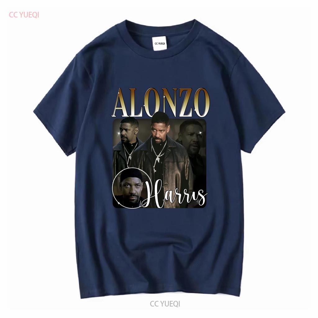 Training Day Denzel Washington Alonzo Harris Maglietta Film Cotone Nero vintage Lavata moda Leggermente grafica Alla moda Casual