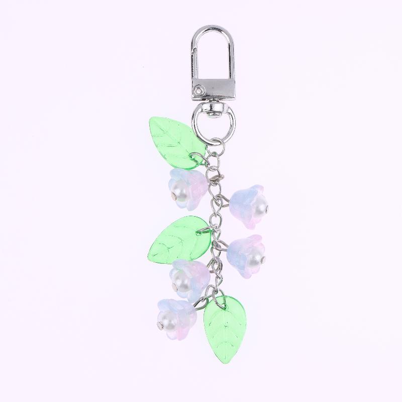 Y2K Aesthetics Lily Of The Valley Keychain Exquisite Flower Keyring Bag Pendant Sweet Girly Phone Lanyard Holiday Gifts