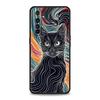 Soft TPU For Realme 11 10 9 Pro Plus GT2 GT3 GT5 C21 C25 C35 C53 C55 C67 Pro 5G Phone Case Cute Color Starry Sky Black Cat Capas