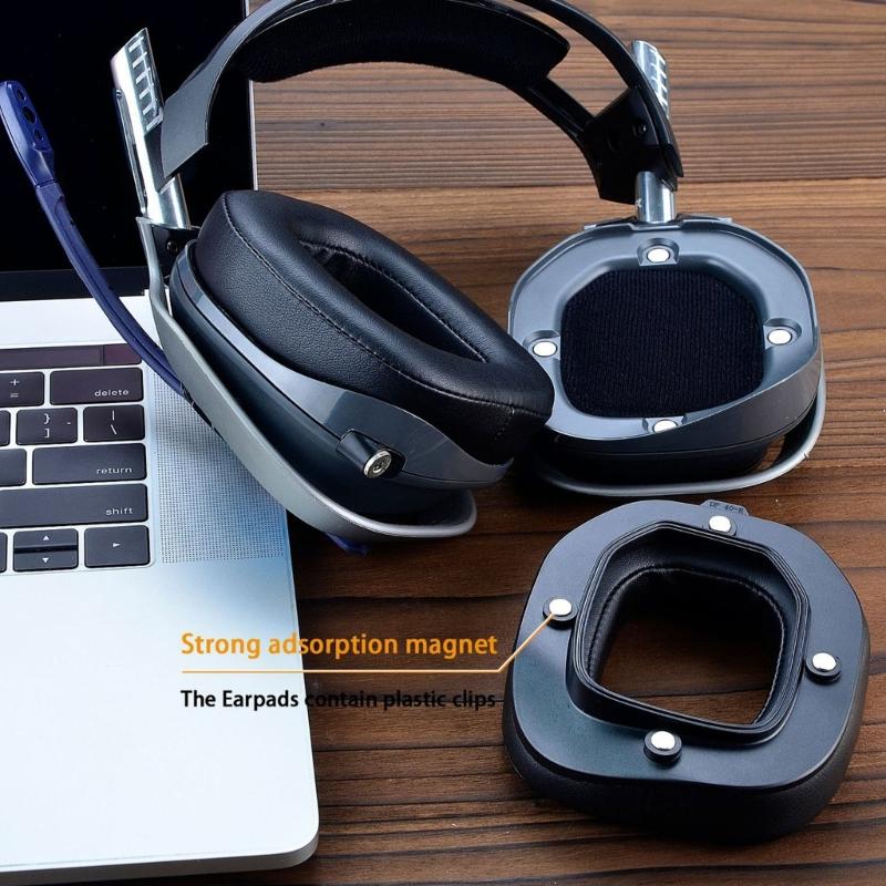 2xDurable Protein Ear Pads for Astro A40TR Headphone Sleeves Earmuff Easily Replaced Ear Pads Sleeves Cover Headband