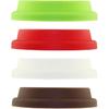 4 Pack Silicone Coffee Cup Lid Drinking Lid,Reusable and Durable Soft Silicone Drinking Lid-Red,Green,White,Brown